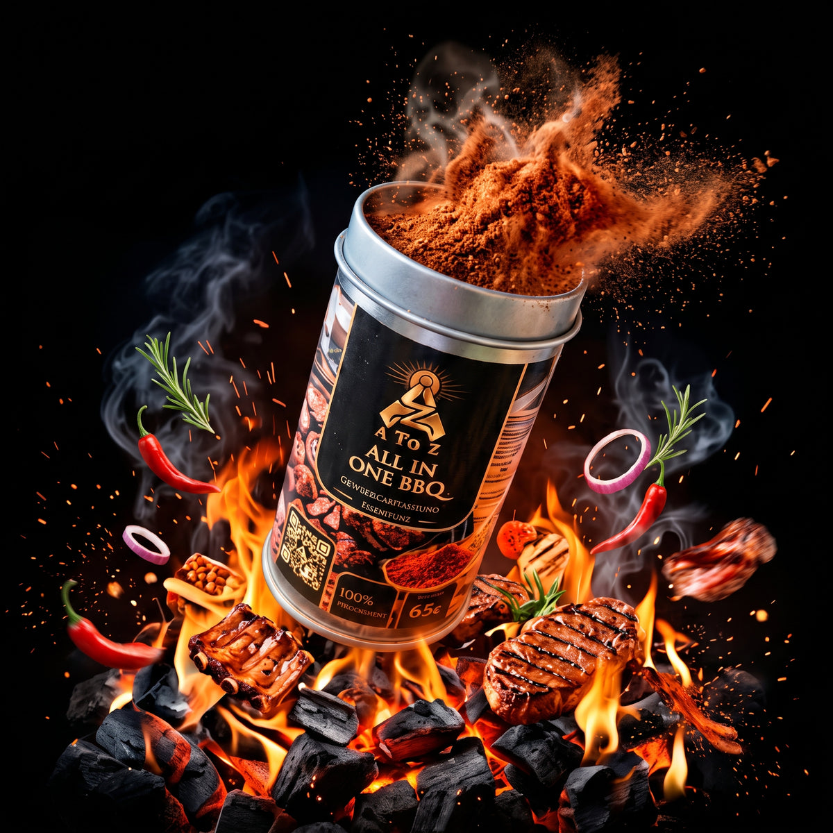 A To Z BBQ Gewürzmischung All in One 65g | Rub für Fleisch & Fisch | 100% rein, Halal