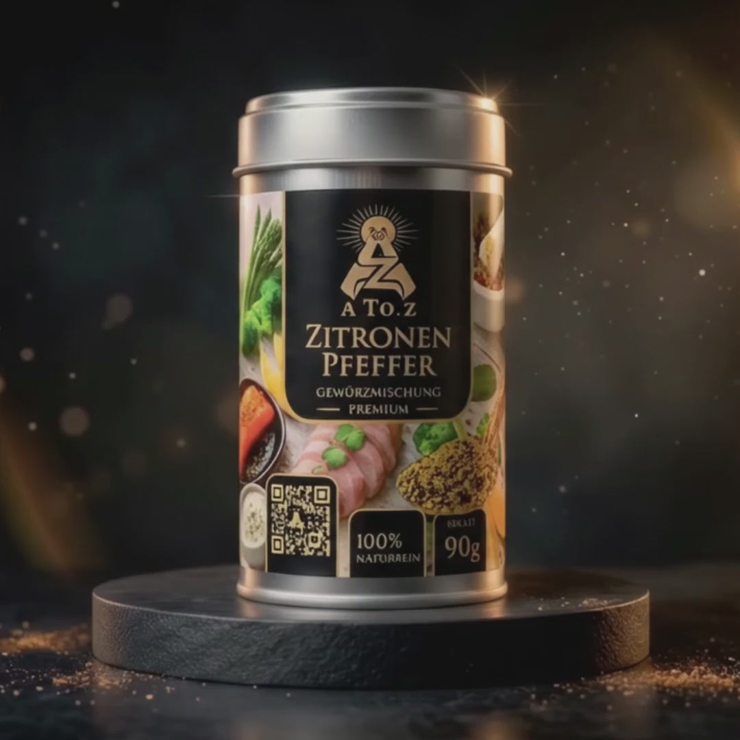 A To Z - Zitronenpfeffer Gewürzmischung Premium 90g | Für Fisch, Geflügel & Meeresfrüchte | 100% naturrein, Halal
